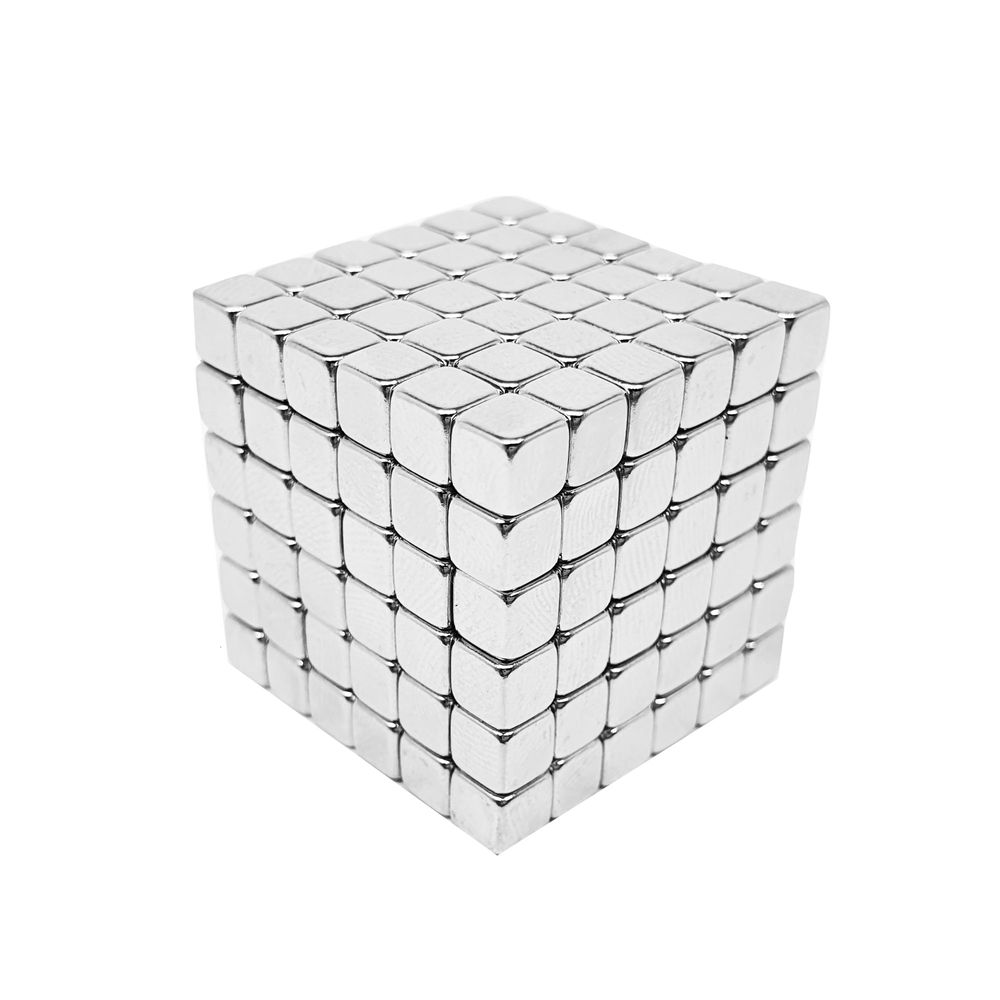 Neocube Quadrado Cromado Neodímio 216 Cubos 5 mm