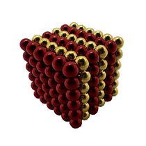 Neocube Vermelho e Dourado Neodímio 216 Esferas ø 5 mm