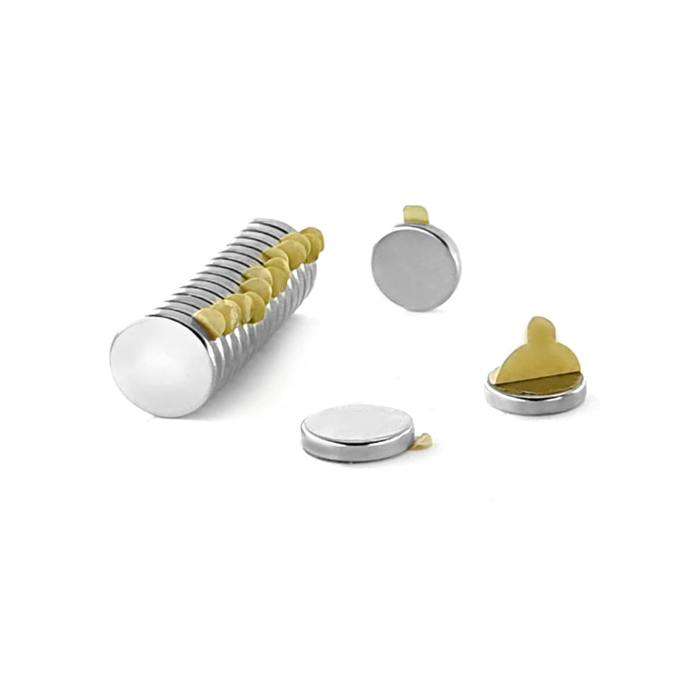Ímã Neodímio Ø 10x2 mm N35 Adesivado 500 unidades Ímã Neodímio Ø 10x2 mm N35 Adesivado 500 unidades