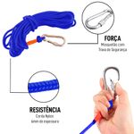 Kit Pesca Magnética com Fixador 48 mm Força Aproximada 65kg e Corda 20m Azul