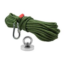 Kit Pesca Magnética com Fixador 48 mm Força Aproximada 65kg e Corda 20m Verde