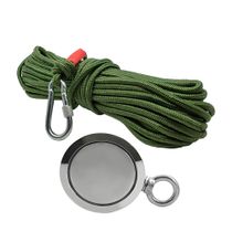 Kit Pesca Magnética com Fixador 94 mm Olhal Lateral Força Aproximada 500kg e Corda 20m Verde