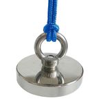 Kit Pesca Magnética com Fixador 60 mm Força Aproximada 120kg e Corda 10m Azul Kit Pesca Magnética com Fixador 60 mm Força Aproximada 120kg e Corda 10m Azul