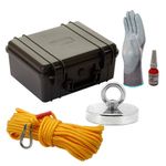 Maleta Pesca Magnética 90 mm Corda Amarela Força Aproximada 340kg 5 Peças Maleta Pesca Magnética 90 mm Corda Amarela Força Aproximada 340kg 5 Peças