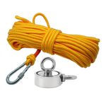 Kit Pesca Magnética com Fixador 60 mm 2 Olhais Força Aproximada 200kg e Corda 20m Amarela Kit Pesca Magnética com Fixador 60 mm 2 Olhais Força Aproximada 200kg e Corda 20m Amarela