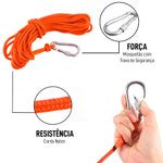 Kit Pesca Magnética com Fixador 90 mm 2 Olhais Força Aproximada 400kg e Corda 20m Laranja
