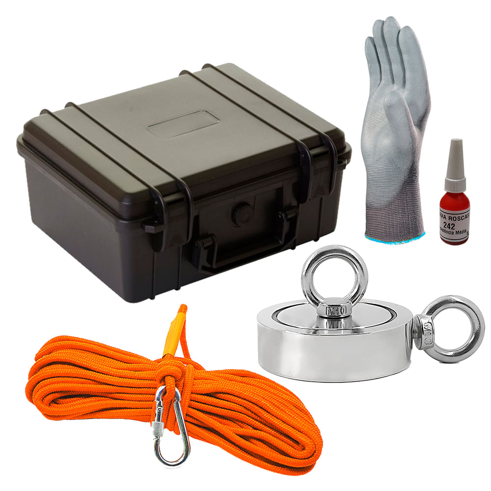 Maleta Pesca Magnética 90 Mm 2 Olhais Corda Laranja Força Aproximada 400kg 5 Peças Maleta Pesca Magnética 90 Mm 2 Olhais Corda Laranja Força Aproximada 400kg 5 Peças