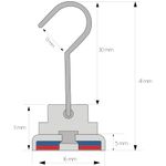 FixadorMagnetico16mmcomGanchoGiratorioForcaAproximada20kg FixadorMagnetico16mmcomGanchoGiratorioForcaAproximada20kg